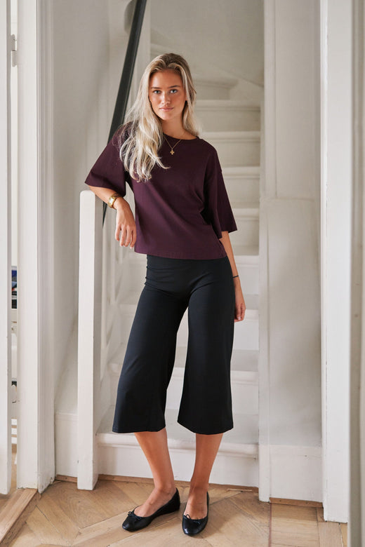 Neo Noir - Lauri Wide Capri Pants 171241 - 100 - Black Bukser 