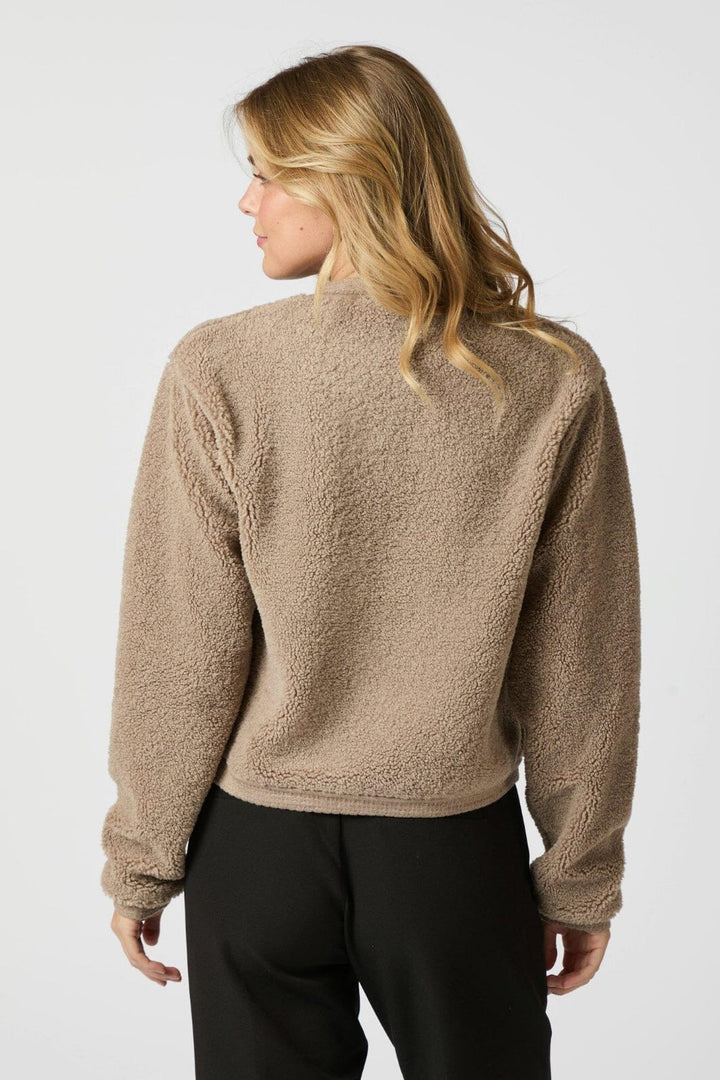 Neo Noir - Limo Fluffy Knit Cardigan 161963 - 125 - Dark Sand