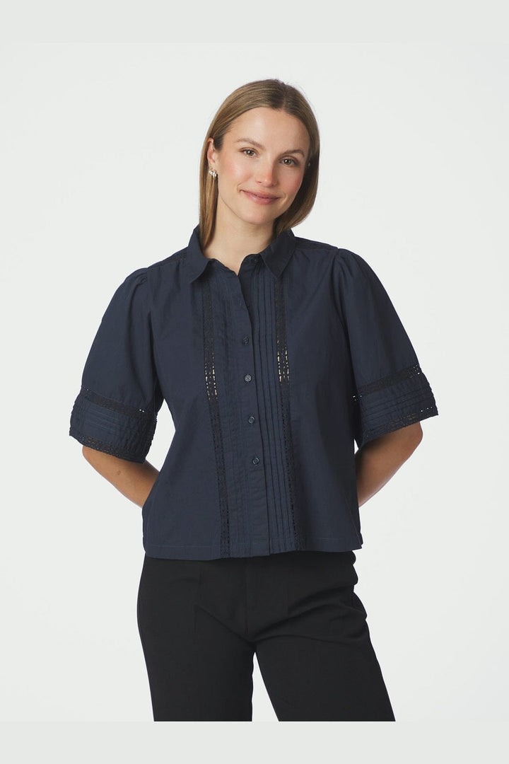 Neo Noir - Lotte C Poplin Shirt 169838 - 141 - Navy