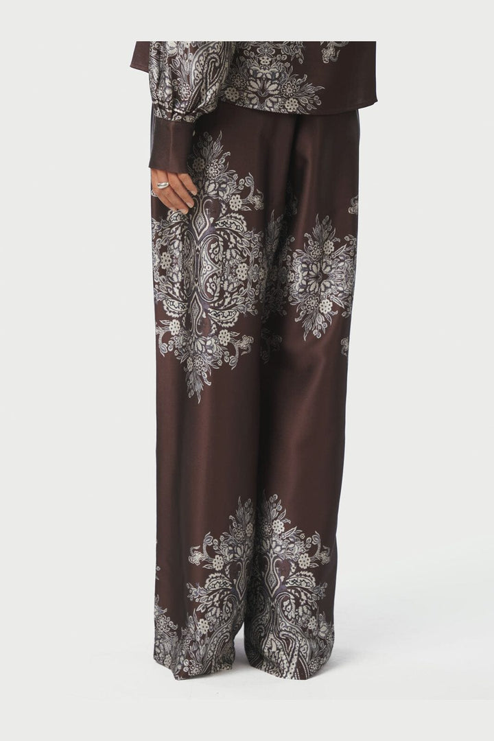 Neo Noir - Lunet Paisley Border Pants 167274 - 676 - Dark Brown