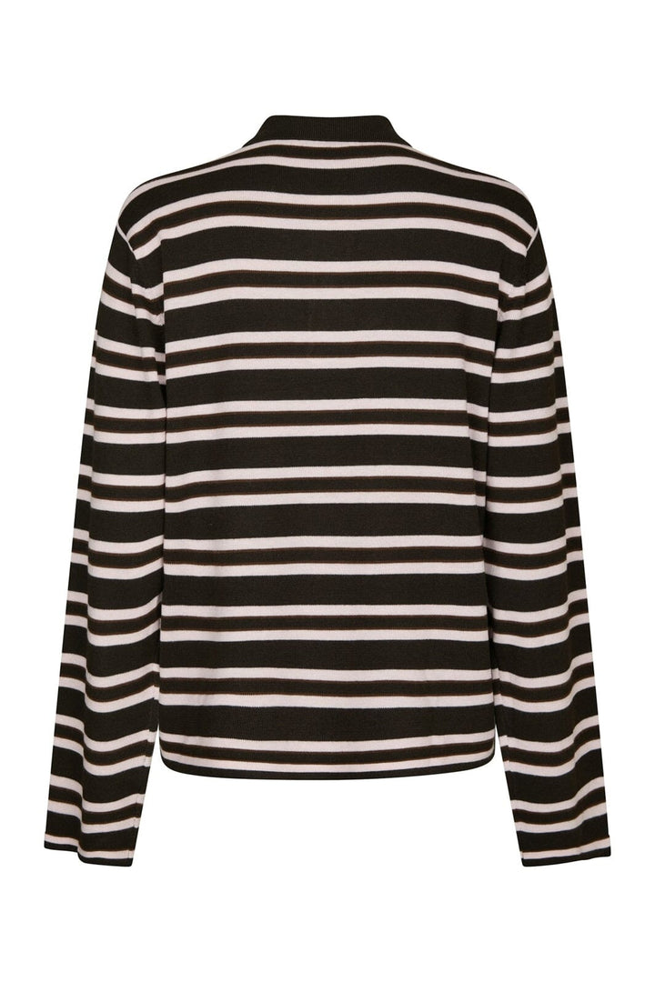 Neo Noir - Mala Polo Knit Blouse 167213 - 676 - Dark Brown