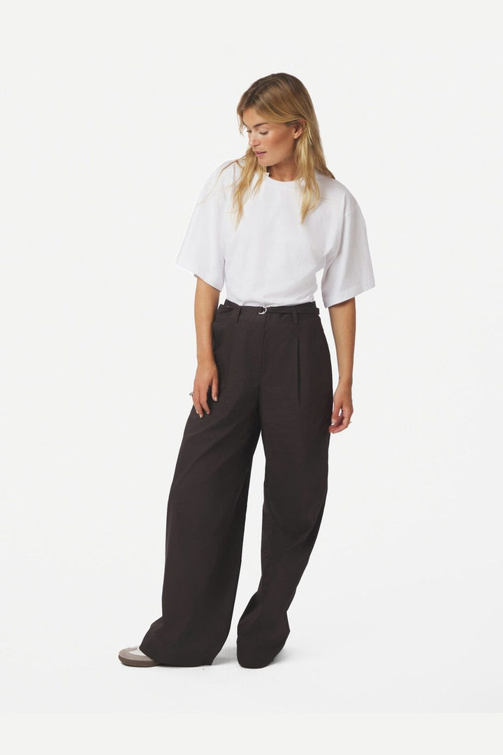 Neo Noir - Malba Poplin Pants 165795 - 676 - Dark Brown
