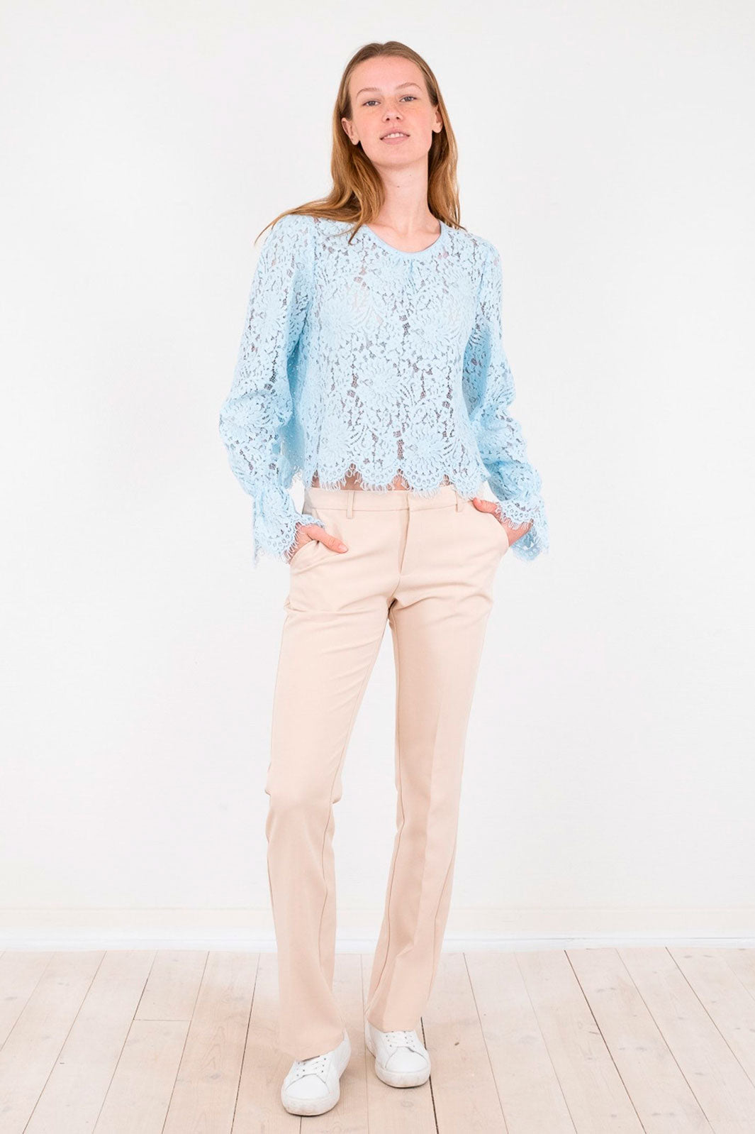 Neo Noir - Manuela Lace Blouse - Light Blue Bluser 