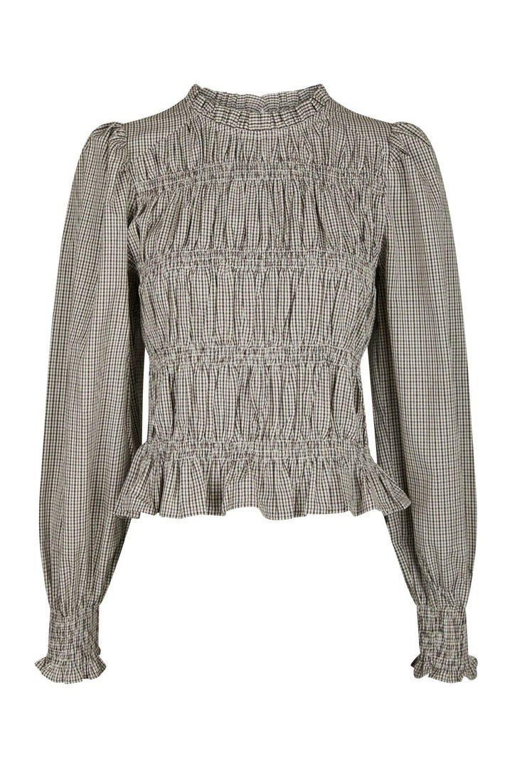 Neo Noir - Marcia Check Blouse 166893 - 306 - Dusty Brown