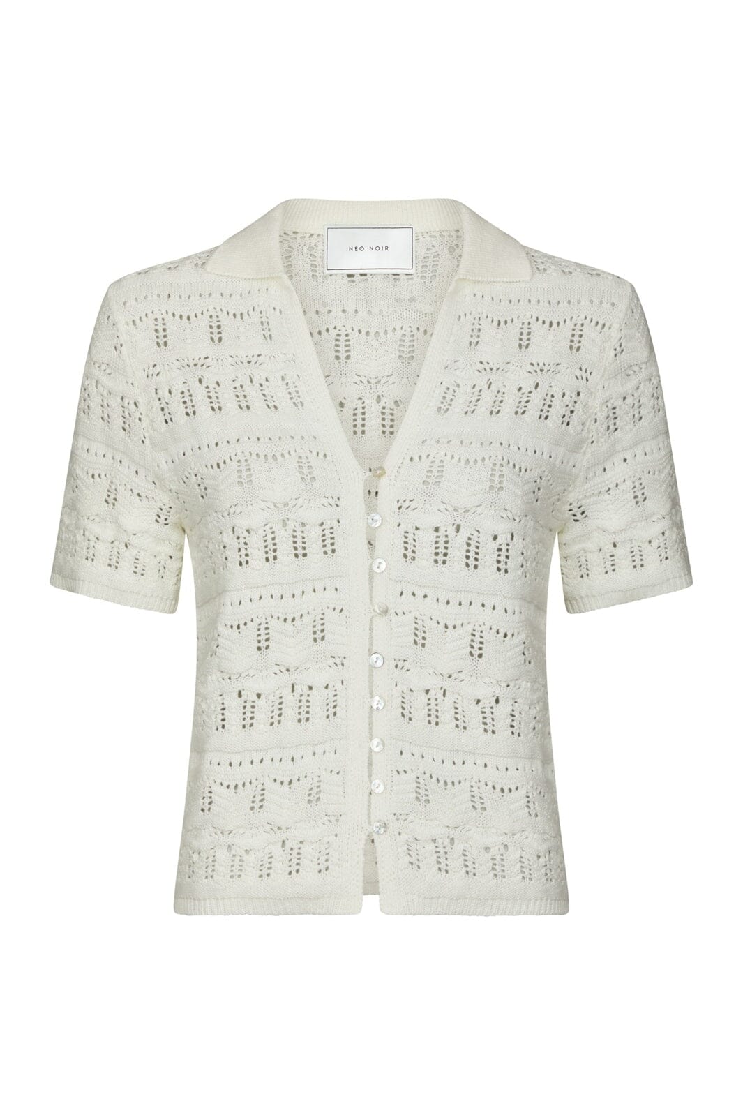 Neo Noir - Marisini Stitch Polo Knit Top 165940 - 121 - Off White