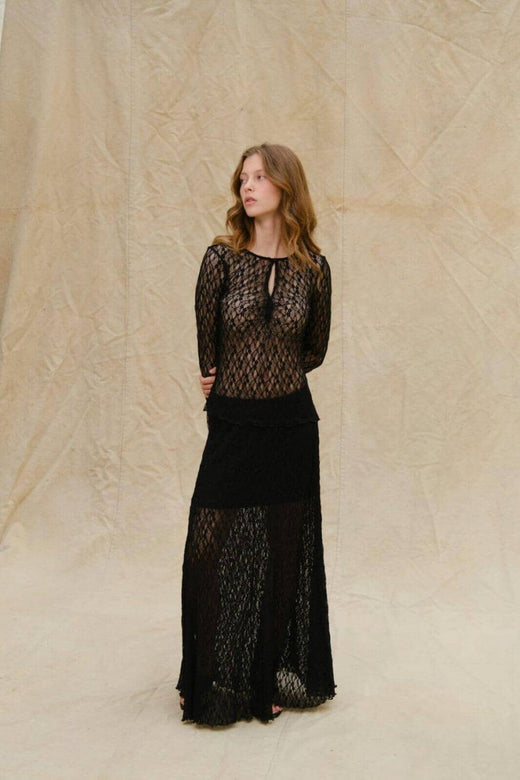 Neo Noir - Mariya Lace Skirt 165926 - 100 - Black Nederdele 