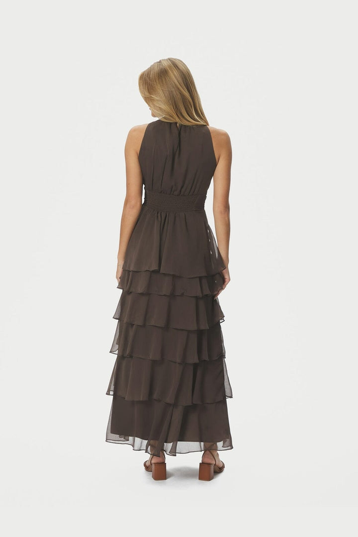 Neo Noir - Marli Solid Chiffon Dress 165640 - 306 - Dusty Brown