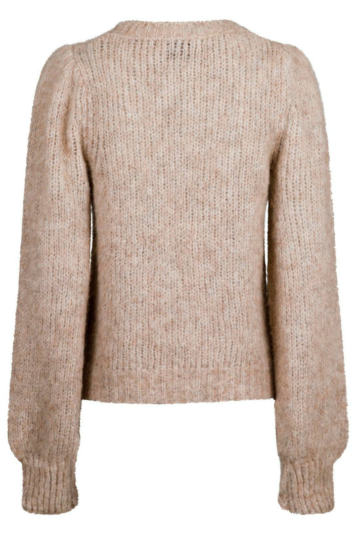 Neo Noir - Martina Fluffy Knit Blouse - Beige Strikbluser 