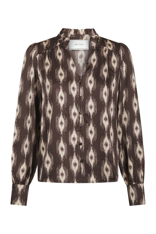 Neo Noir - Massima Ikat Blouse 171182 - 676 - Dark Brown