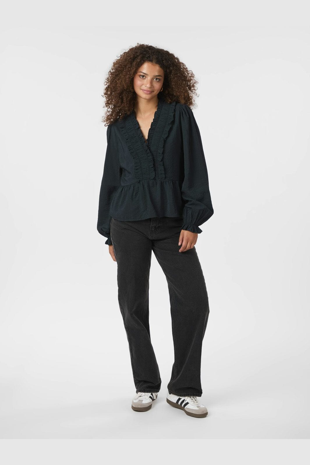 Neo Noir - Melfy Structure Blouse 166695 - 141 - Navy