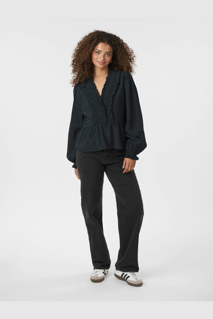Neo Noir - Melfy Structure Blouse 166695 - 141 - Navy
