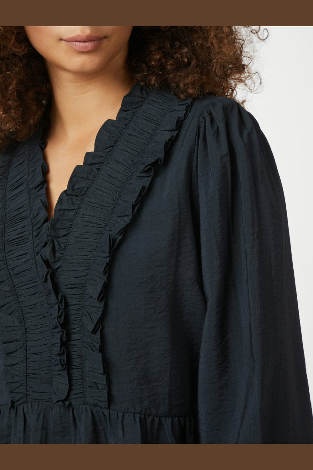 Neo Noir - Melfy Structure Blouse 166695 - 141 - Navy