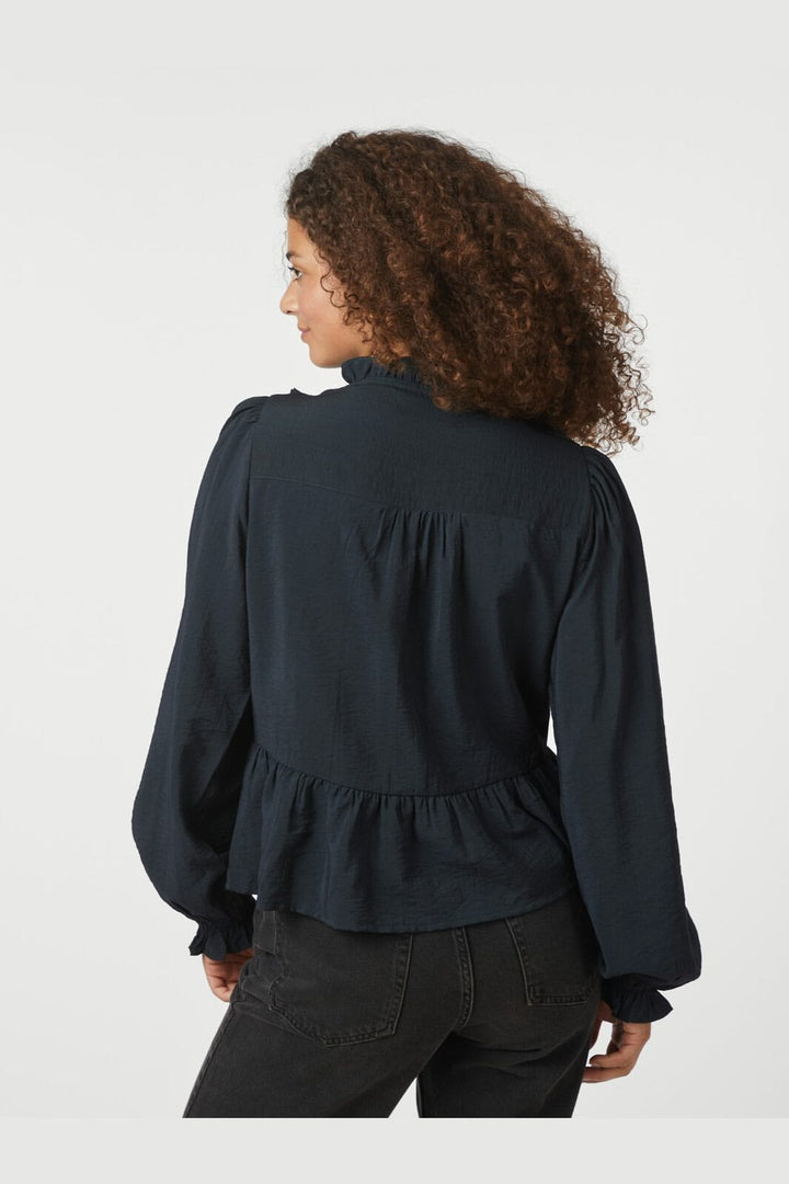 Neo Noir - Melfy Structure Blouse 166695 - 141 - Navy