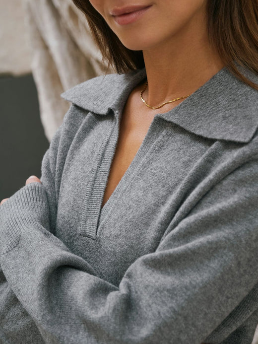 Neo Noir - Melia Knit Dress 164954 - 107 - Dark Grey Melange Strikbluser 