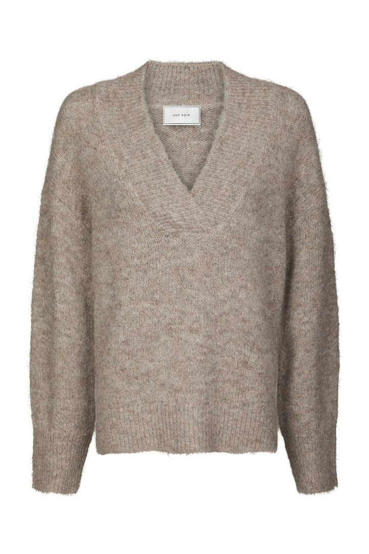 Neo Noir - Melli Fluffy Knit Blouse 167715 - 976 - Beige Melange
