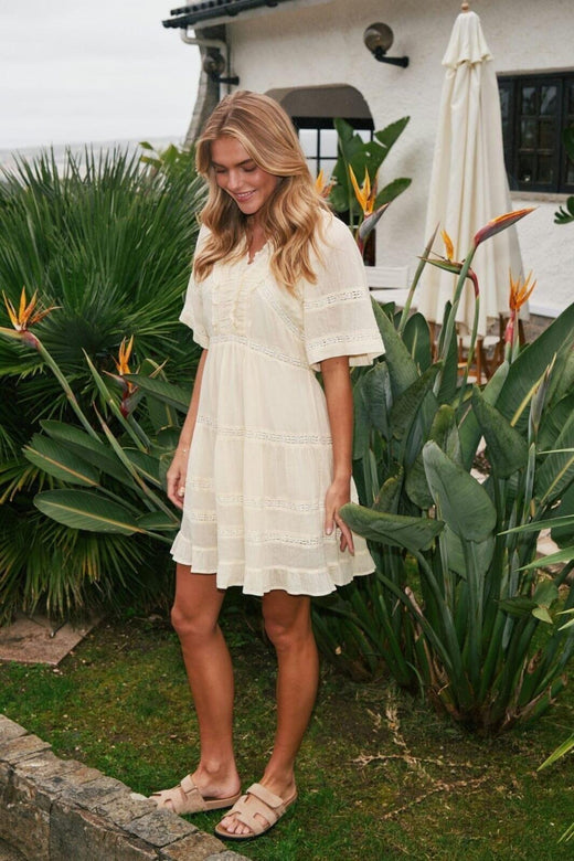 Forudbestilling - Neo Noir - Milene S Voile Dress 165528 - 191 - Light Yellow Kjoler 