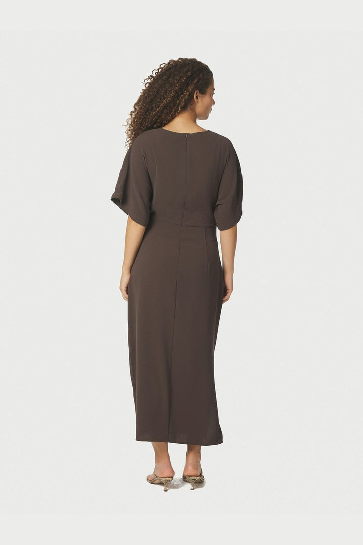Neo Noir - Miloine Drape Dress 166132 - 676 - Dark Brown