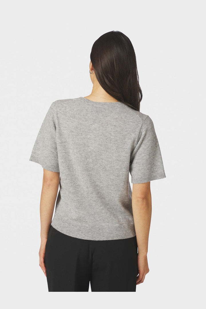 Neo Noir - Missy Wool Knit Tee 167772 - 133 - Grey Melange
