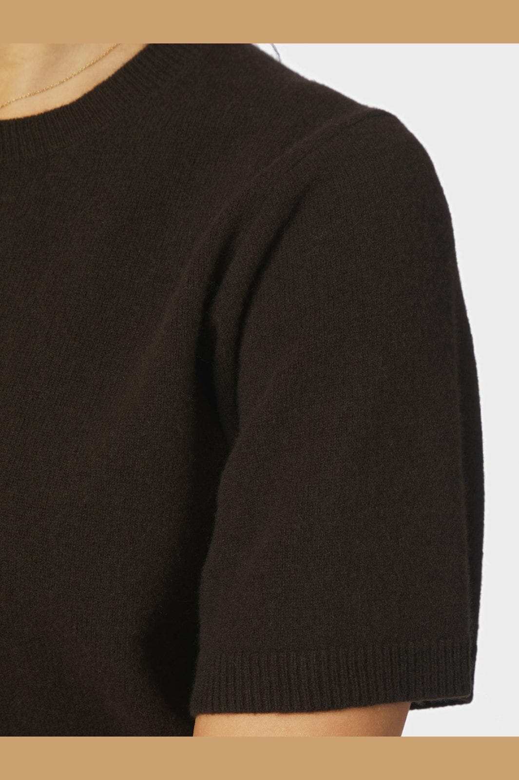Neo Noir - Missy Wool Knit Tee 167772 - 676 - Dark Brown