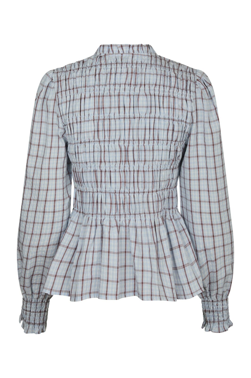 Neo Noir - Mocca Smock Check Blouse 166900 - 145 - Light Blue