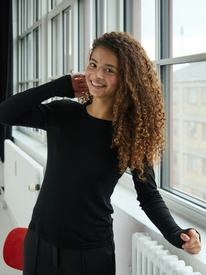 Neo Noir - Nella Fine Rib Blouse 167271 - 100 - Black Bluser 