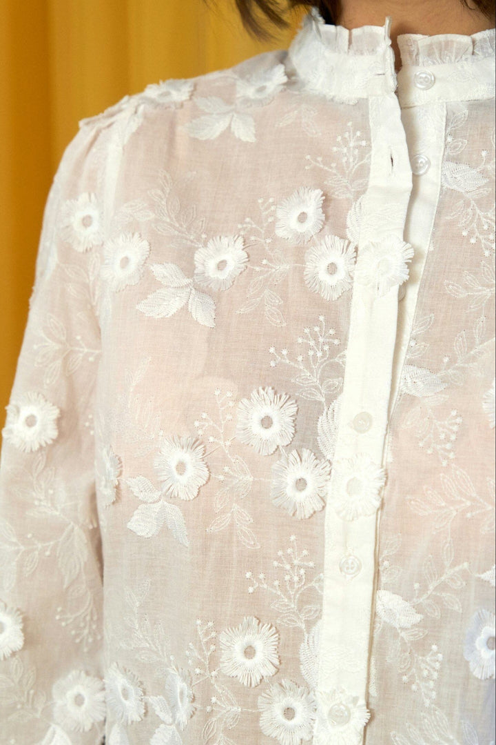 Neo Noir - Oda Deco Emb Shirt 166733 - 120 - White Skjorter 