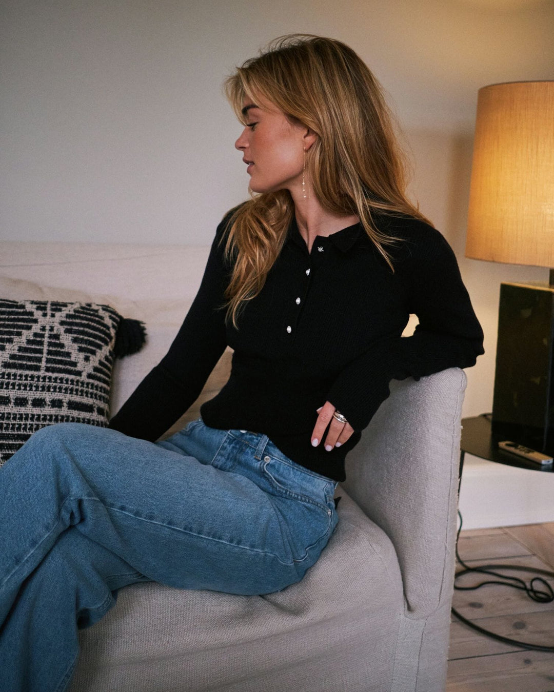 Neo Noir - Panama Knit Blouse 164017 - Black Bluser 