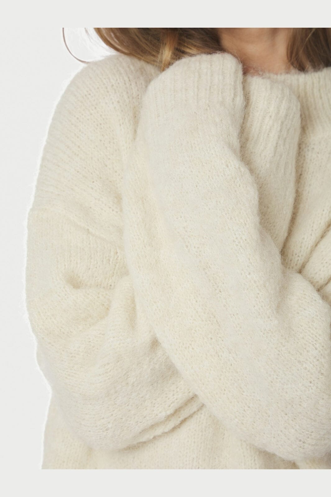 Neo Noir - Paulina Fluffy Knit Blouse 164729 - 121 - Off White