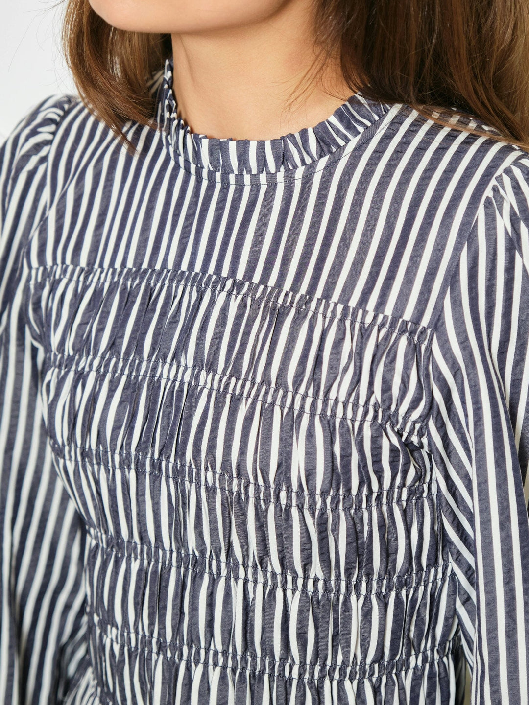 Neo Noir - Possa Big Stripe Blouse 168022 - 141 - Navy Bluser 