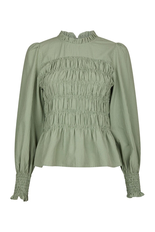 Neo Noir - Possa Stripe Blouse 167260 - 723 - Dusty Green