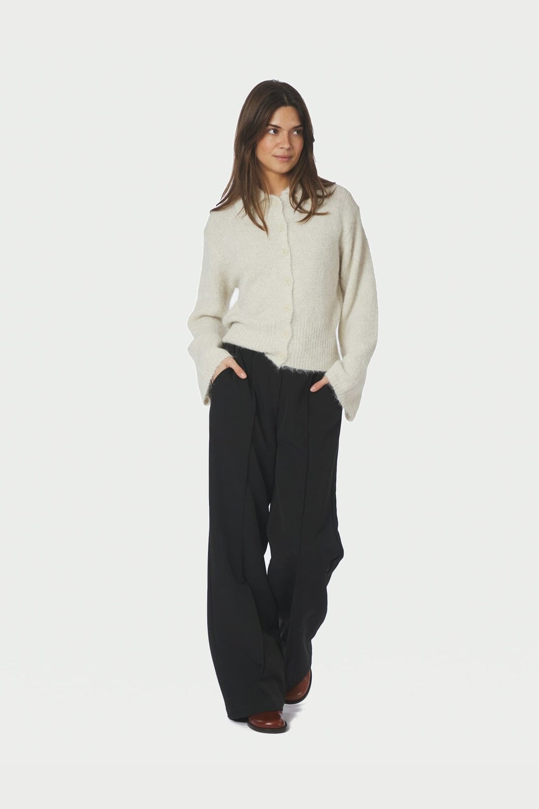Neo Noir - Ramera Fluffy Knit Cardigan 168267 - 121 - Off White