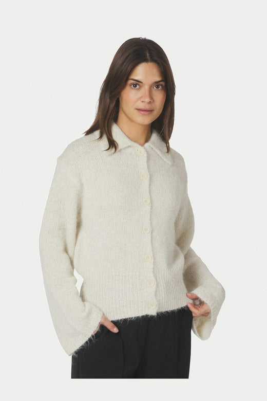 Neo Noir - Ramera Fluffy Knit Cardigan 168267 - 121 - Off White