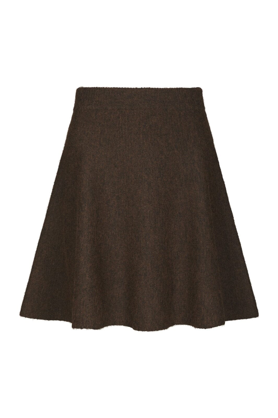 Neo Noir - Renata Fluffy Knit Skirt 168555 - 205 - Brown Melange