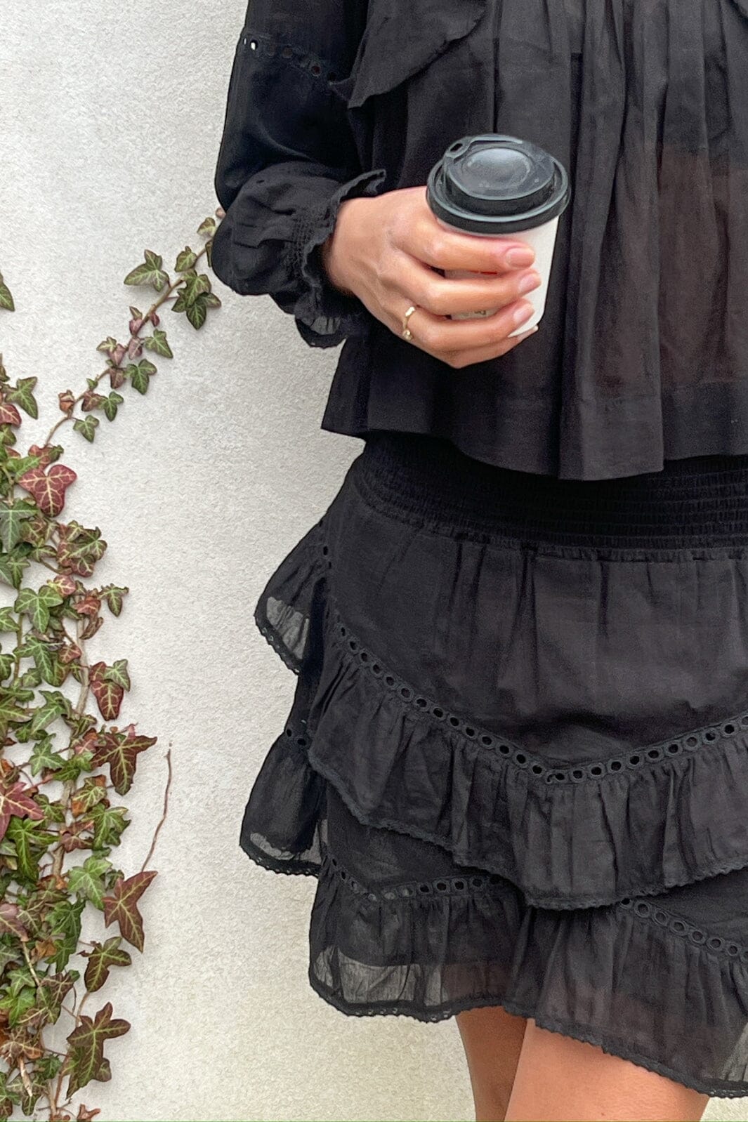 Neo Noir - Ricki S Voile Skirt - Black Nederdele 