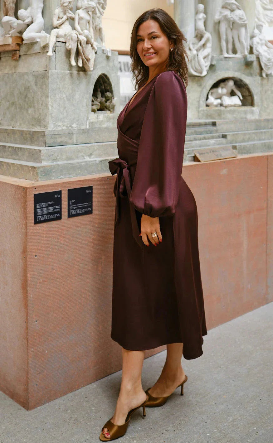 Neo Noir - Rimini Heavy Sateen Dress 163039 - 393 - Dark Rose Kjoler 