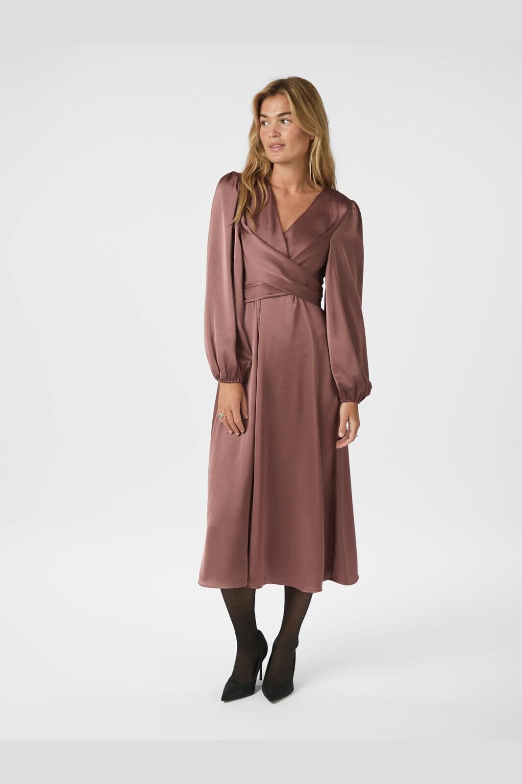 Neo Noir - Rimini Heavy Sateen Dress 163039 - 393 - Dark Rose