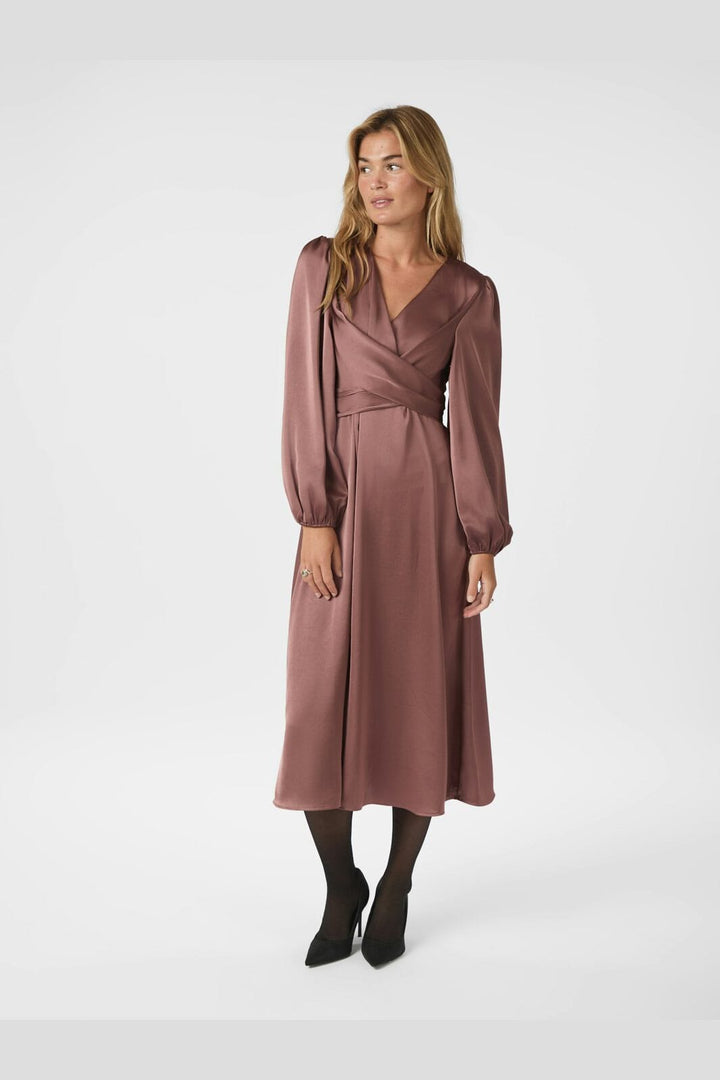 Neo Noir - Rimini Heavy Sateen Dress 163039 - 393 - Dark Rose