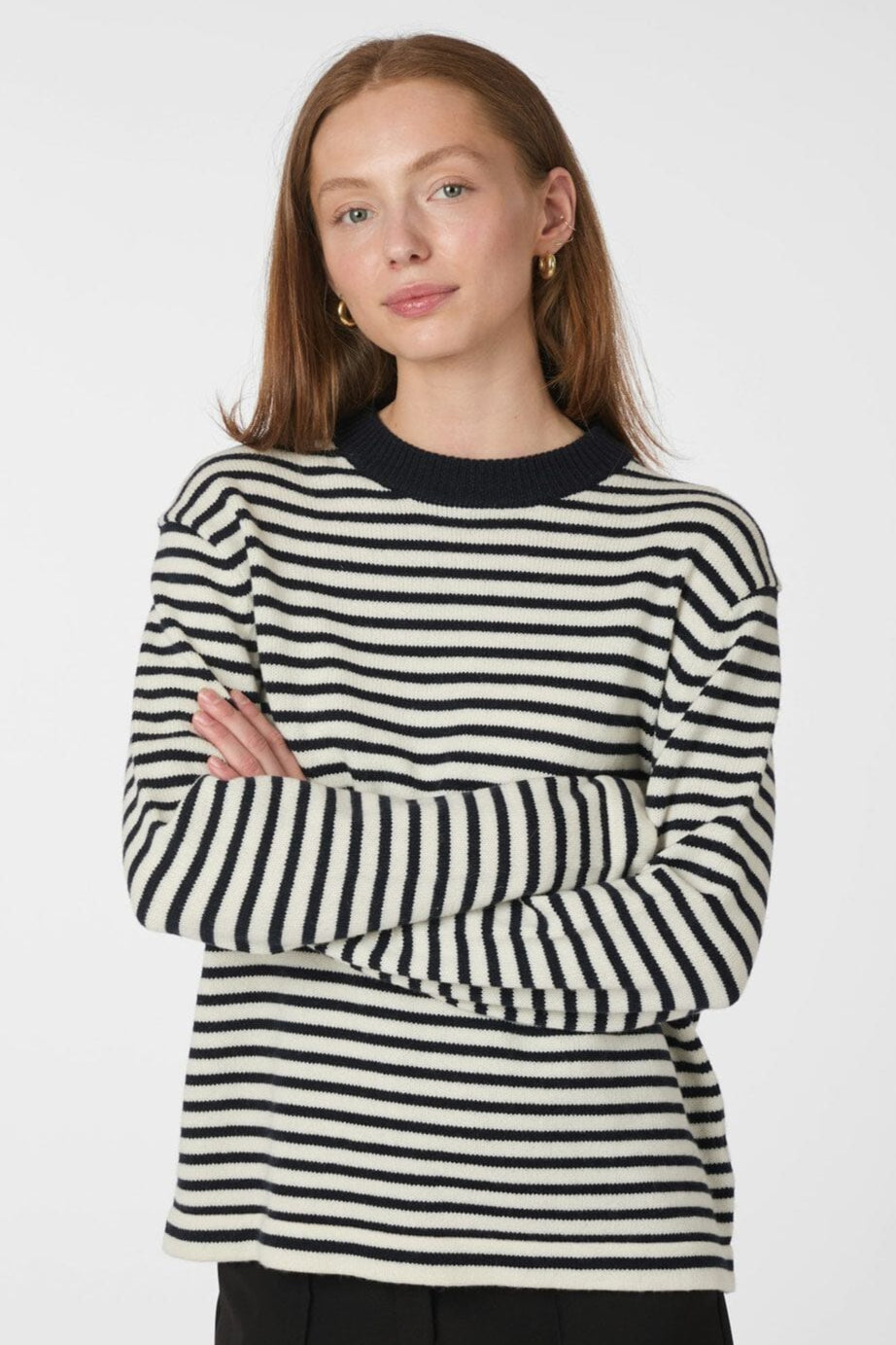 Neo Noir - Rivi Stripe Knit Sweater 164957 - 764 - White/Navy