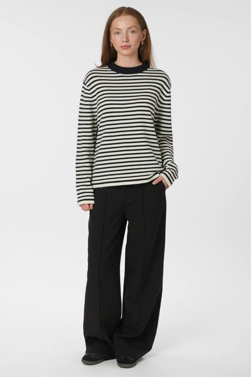 Neo Noir - Rivi Stripe Knit Sweater 164957 - 764 - White/Navy