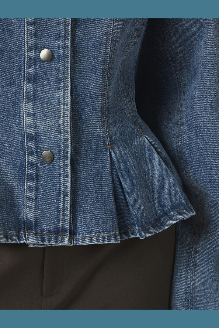Neo Noir - Rivora Denim Peplum Jacket 169549 - 140 - Blue