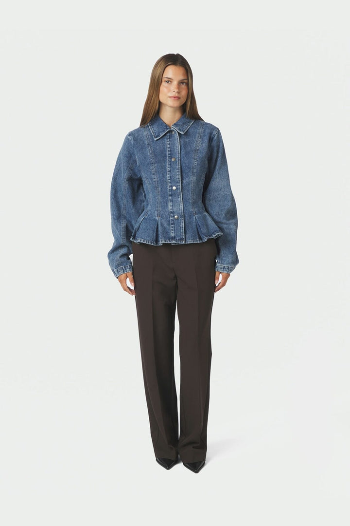 Neo Noir - Rivora Denim Peplum Jacket 169549 - 140 - Blue