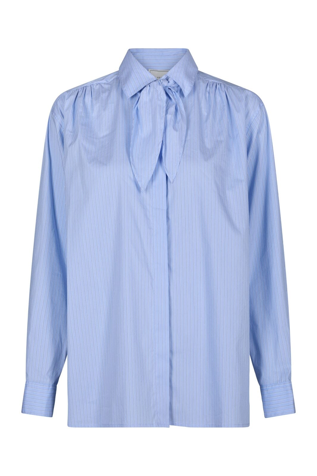 Neo Noir - Rochelle Scarf Fine Stripe Shirt 170095 - 145 - Light Blue