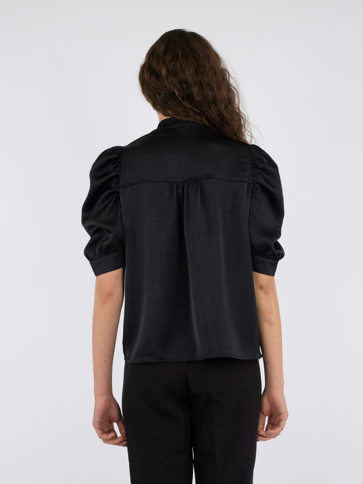 Neo Noir - Roella Heavy Sateen Blouse - Black