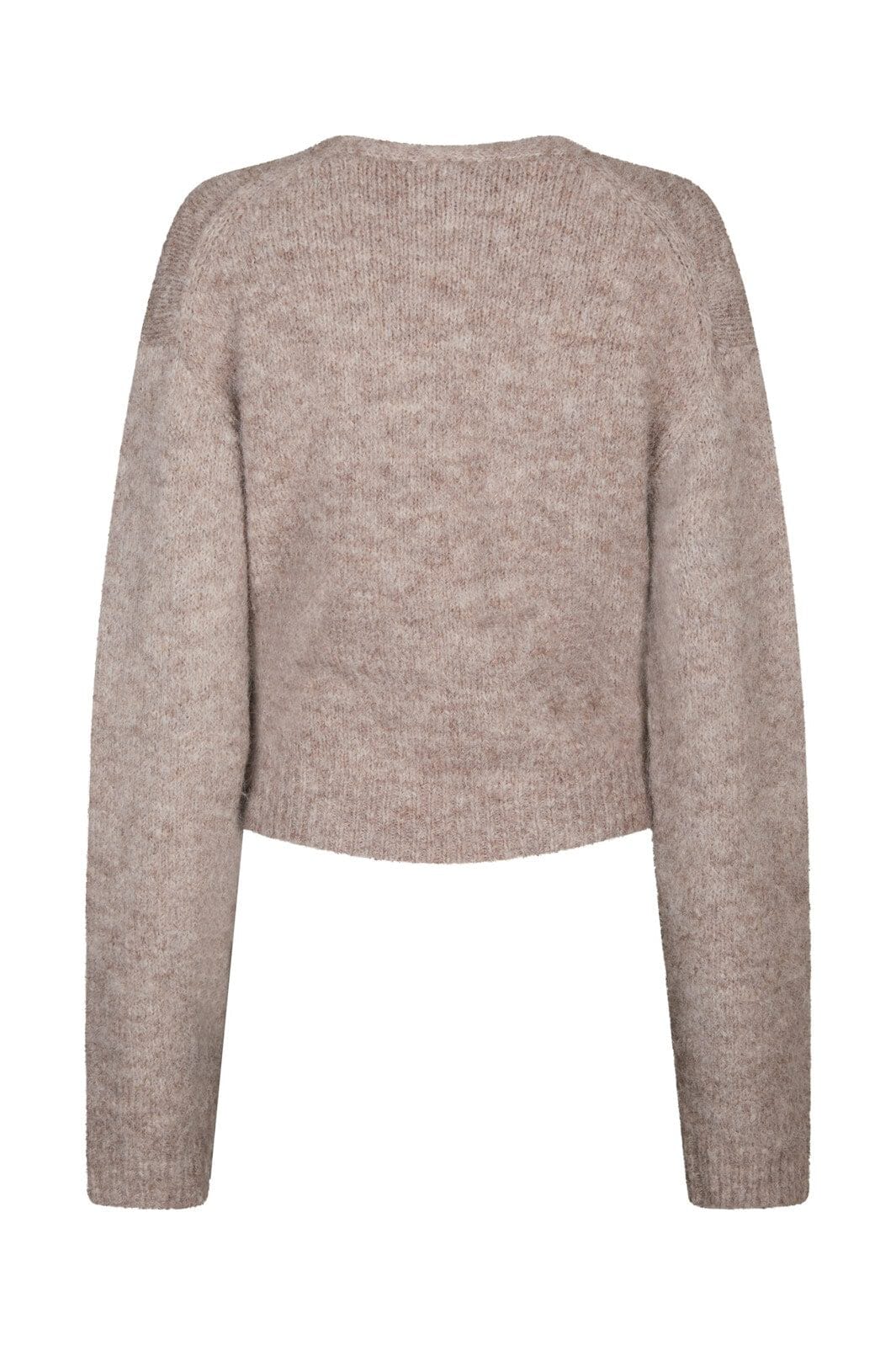 Neo Noir - Ronia Fluffy Wrap Knit Cardigan 166619 - 976 - Beige Melange