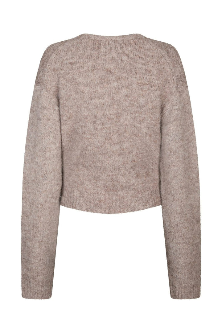 Neo Noir - Ronia Fluffy Wrap Knit Cardigan 166619 - 976 - Beige Melange