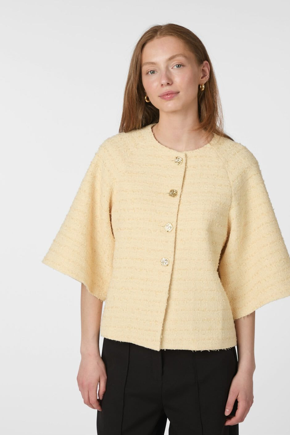 Neo Noir - Rosella Boucle Mini Jacket 166488 - 191 - Light Yellow