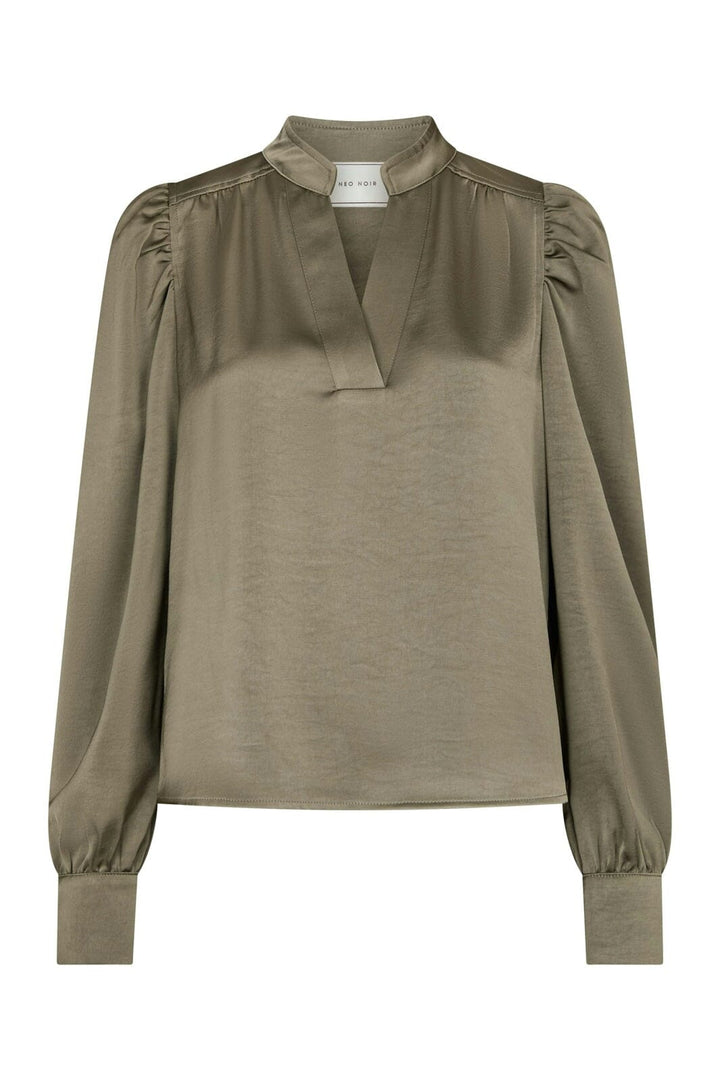 Neo Noir - Rosslyn Heavy Sateen Blouse 163769 - 255 - Cold Army