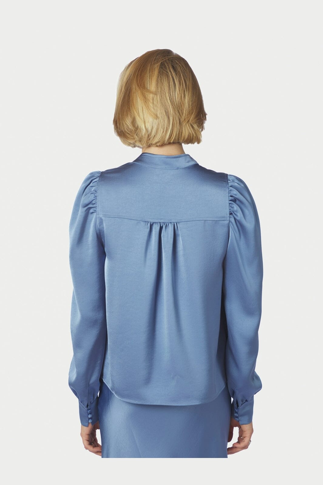 Neo Noir - Rosslyn Heavy Sateen Blouse 163769 - 407 - Smoke Blue