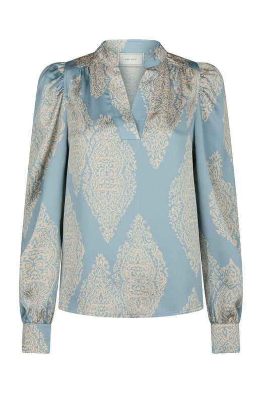 Neo Noir - Rosslyn Paisley Drop Blouse 163976 - 142 - Dusty Blue