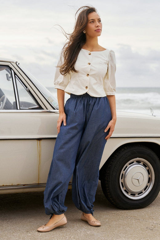 Neo Noir - Roxane Balloon Denim Pants 169312 - 140 - Blue Bukser 